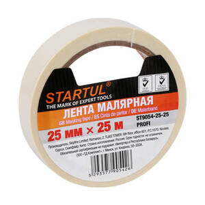 Лента малярная 25 мм х 25 м белая, STARTUL PROFI