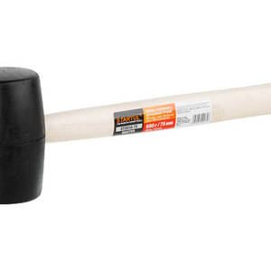 Киянка резиновая черная 0,68 кг с деревянной ручкой, STARTUL MASTER